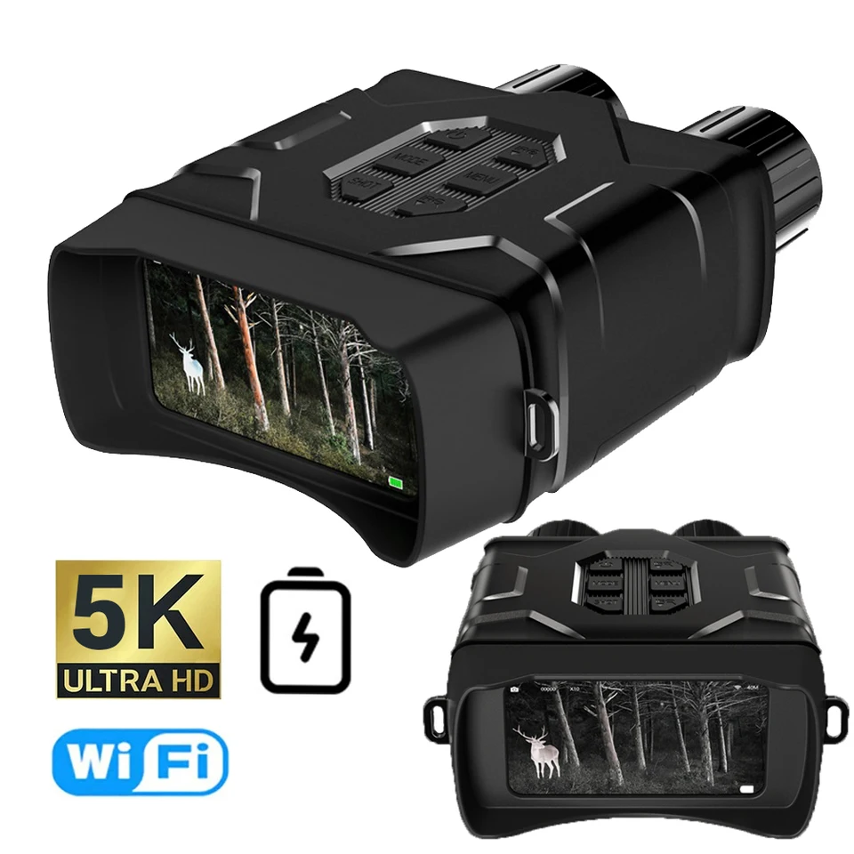 NV016 300 m Infračervené wifi ďalekohľad Nočné videnie 4 palce 5k UHD 52MP 10X Digitálny zoom Binokulárny ďalekohľad na poľovníctvo