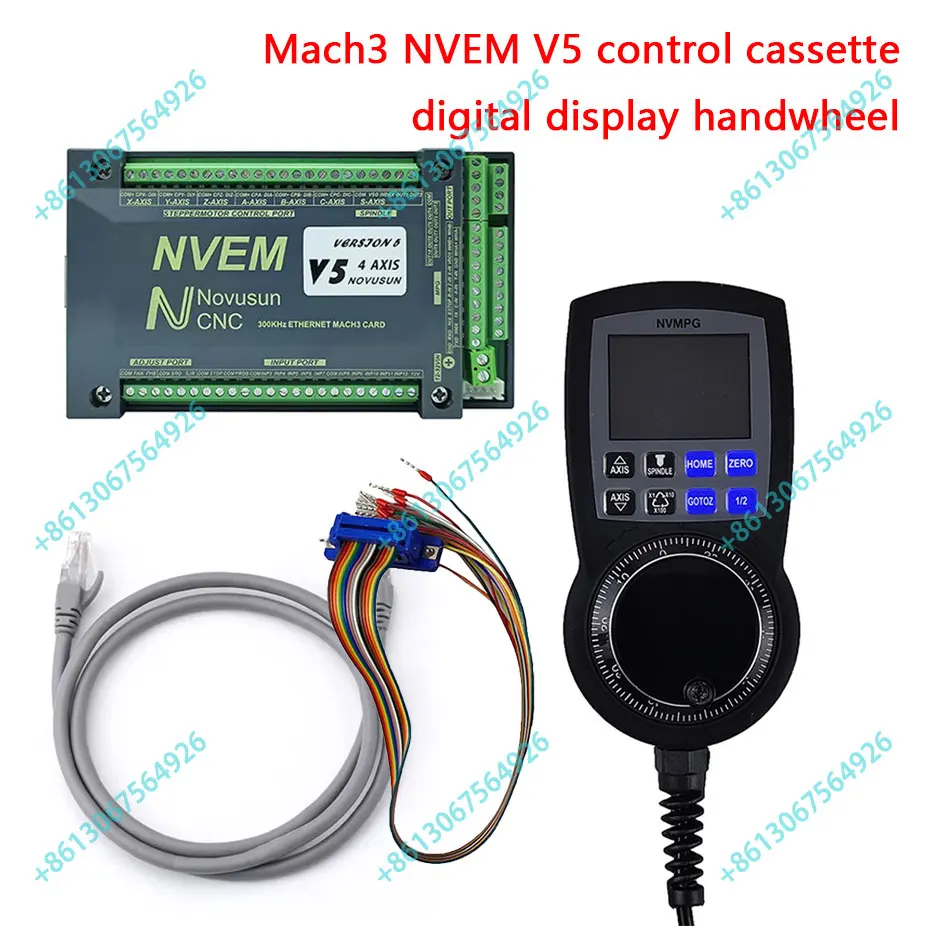 NVEMV5 Mach3 Ovládacia karta Ethernet 300K impulzný signál 3 os 4 Os 6 Axis 5 Axis CNC Ovládač + digitálny displej ručného kolesa
