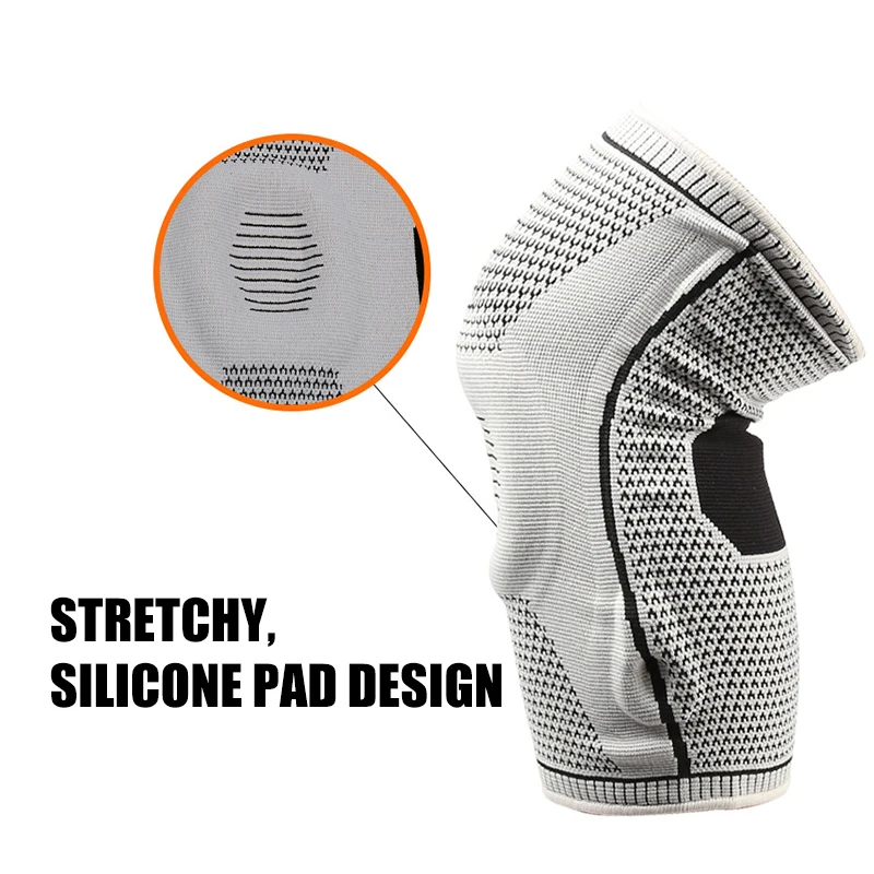 Nylon Outdoor Sports Silikone Knee vankúšiky letné koleno basketbalové pánske koleno Profesionálne fitness bežecké pletené pletené vankúšiky