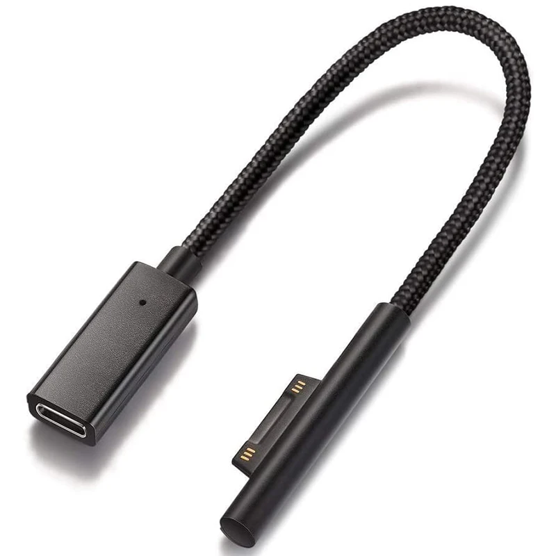 Nylon prepletený na Surface Connect k nabíjaciemu káblu USB-C pre Surface Pro7 GO2 Pro6 5/4/3