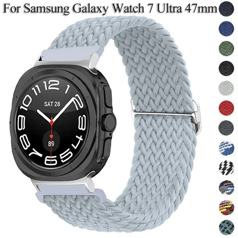 Nylon Sports Strap pre Samsung Galaxy Watch 7 Ultra 47mm Braided Loop Band Band náramok pre Galaxy Watch7 Ultra Smartwatch Correa Correa