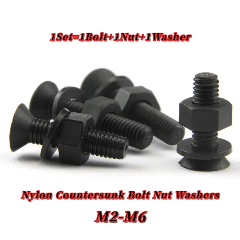 Nylonové pulzné skrutkové matice Plastové izolácie Plochá hlava Phillips skrutka M2,5 m3 m4 m5 m6 Dĺžka: 4 ~ 40 mm 10/20/50 sets