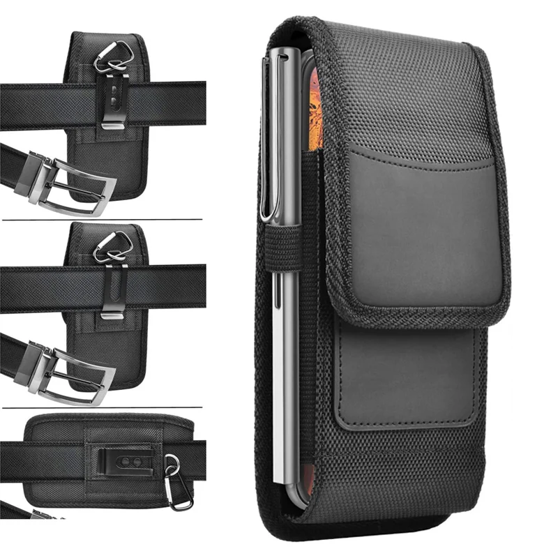 Nylonový mobilný telefón Remeňový klip Polster puzdro na puzdro pre držiak na kartu Puzdro pre iPhone 15 14 Pro Max Samsung S24 S23 Ultra Bag Ultra Bag