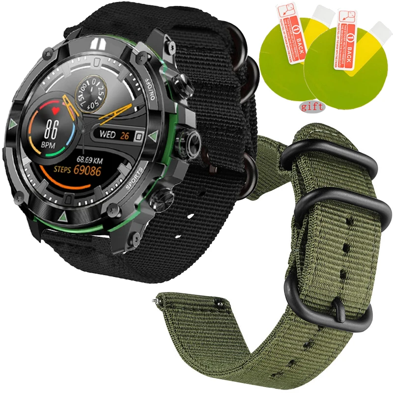 Nylonový popruh pre Masx Moss ⅱ Smart Watch Band Sports Sports náramok s filmom na ochranu obrazovky
