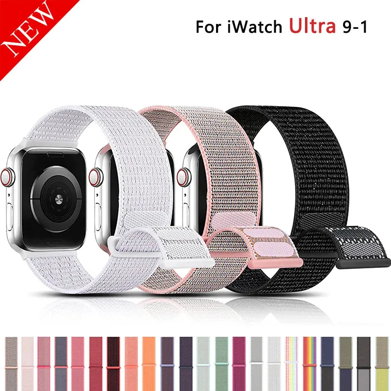 Nylonový remienok pre Apple Watch Band Ultra 9 8 7 SE 6 5 3 38 mm 42 mm 44 mm 44 mm Smartwatch Accessorie Náramok Iwatch Serie 45 mm 41 mm