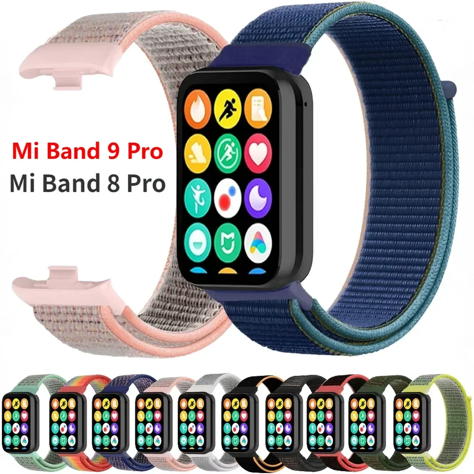 Nylonový remienok pre Xiaomi Mi Band 9/8 Pro Priedušný vymeniteľný náramok náramku Correa pre Redmi Watch 4 Doplnky WatchBands