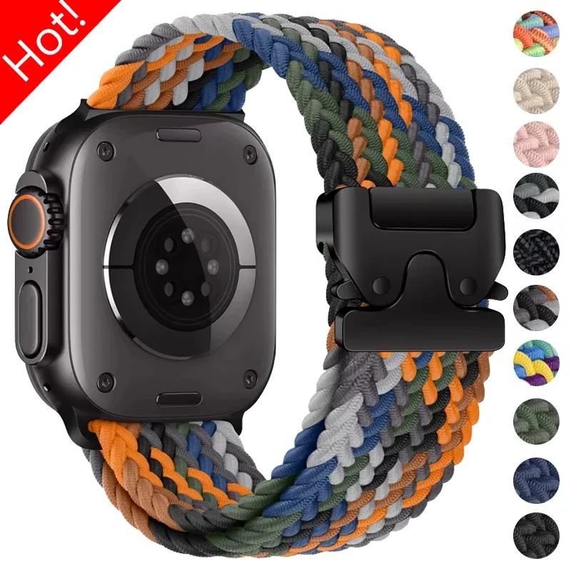 Nylonový tkaný popruh pre sériu pásov Apple Watch Band 10 46 mm 42 mm 49 mm 45 mm 44 mm sólová slučka pre náramok pre Iwatch Ultra 2 9 8 7 6 5 SE 4 3