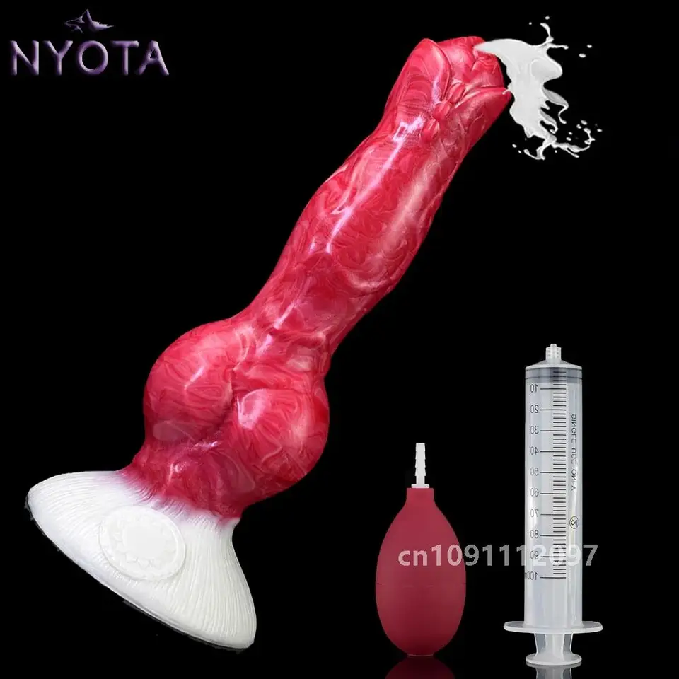 Nyota Realistický psový uzol Dildo Squirting Butt Plug Sex Hračky pre mužov Ženy Soft