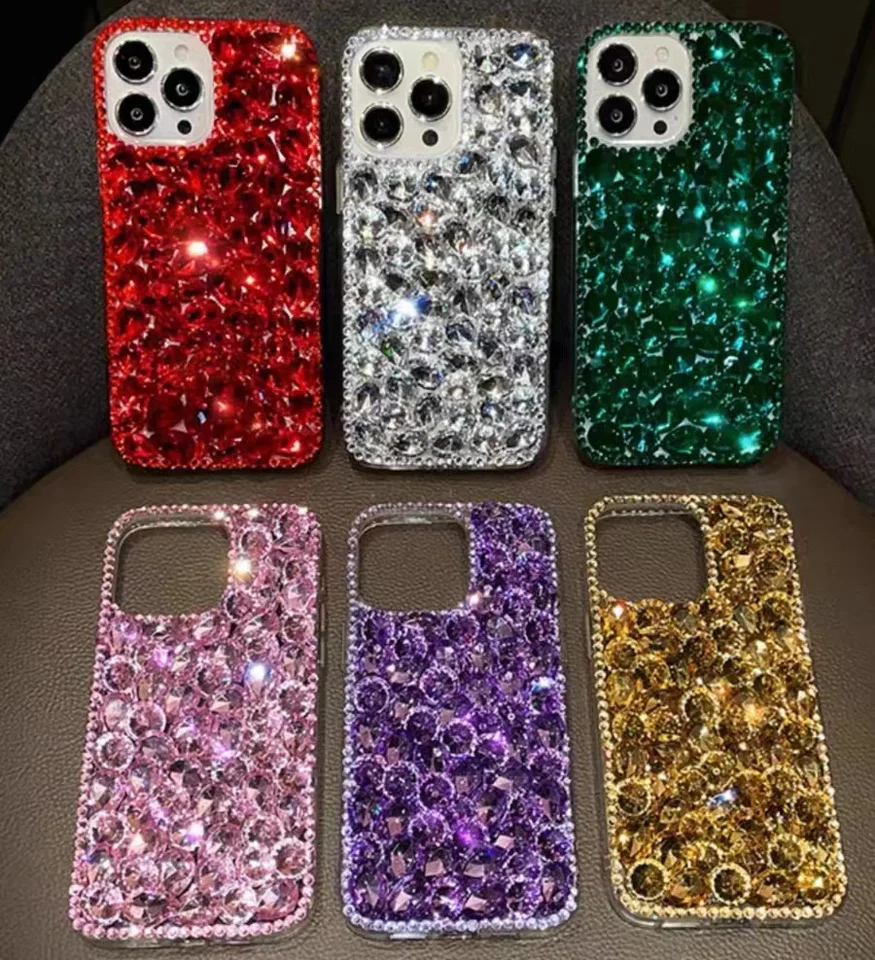 Náhlah pre prípady iPhone 16 15 14 13 12 12 11 Pro Max Plus Mini x XS XR SE 2020 2022 Kryt Diamond Telefón Sunjolly