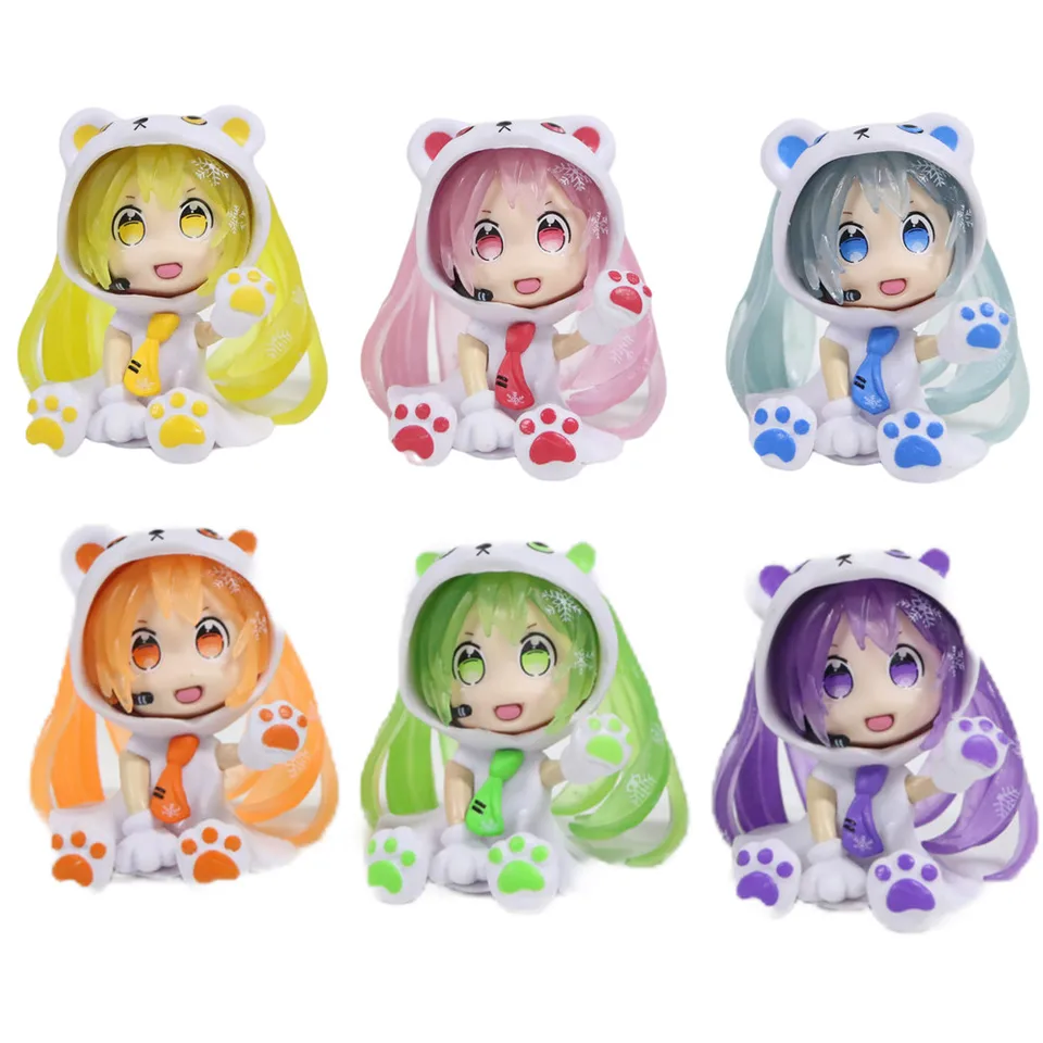 Náhodná farebná hatsune miku medveď-paw girl virtuálny spevák manga figúrka Kawaii Beauty Collection Girl PVC akčný model hračky