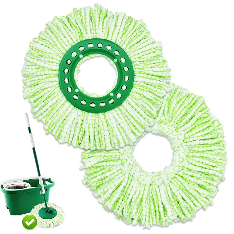 Náhradná hlava pre Libman Tornado Spin Mop System Veľká mikrovlákna guľatá podložka zelená opakovane použiteľná umývateľná mopová doplňovanie hlavy