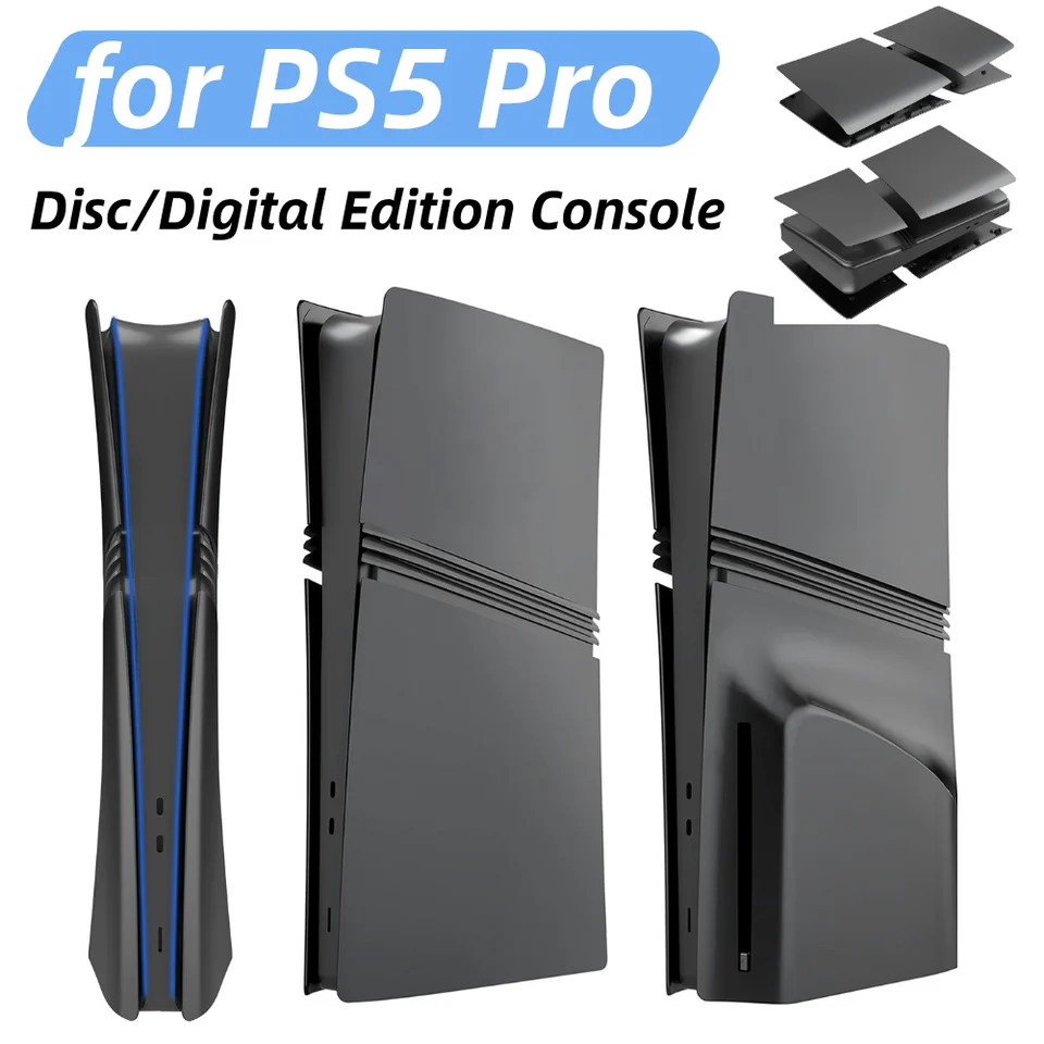Náhradná čelná doska ABS Tvrdá škrupina pre PS5 Pro Disc/Digital Edition Console Ochranný kryt plastová čelná doska pre PS5 PRO