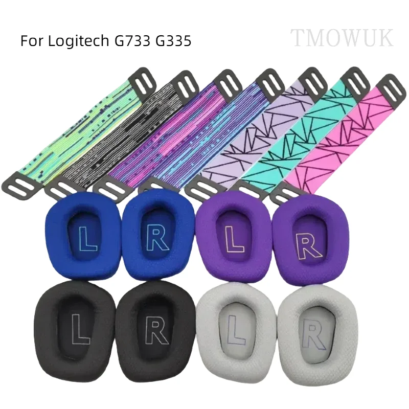 Náhradné ušné vankúšiky uši vankúšiky kompatibilné s logitech G733 G335 Logitech G733 Headphones Gamer Headband Gamer