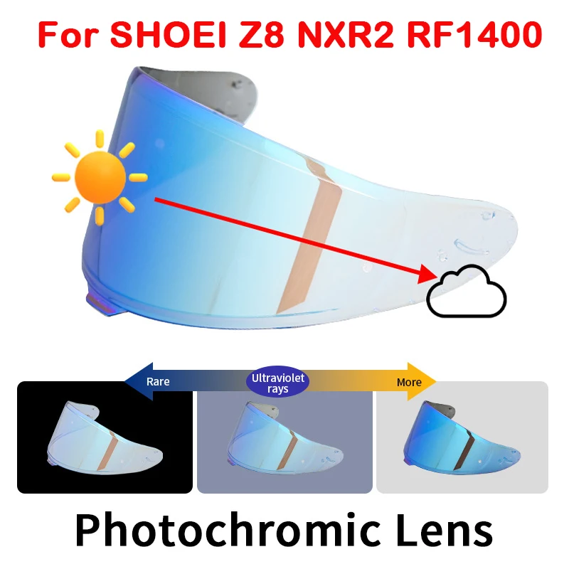 Náhradný fotochromatický štít pre topánky Z8 NXR2 RF1400 Plná tvárová prilba UV-CUT Visor Viseira Puzzles Ete Helme Sety