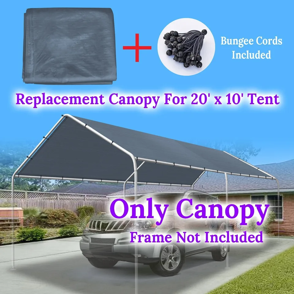 Náhradný stánok Canopy 10x20 'Carport Cover Tarp Sunshade Top W Bungees Cords Spojené štáty americké