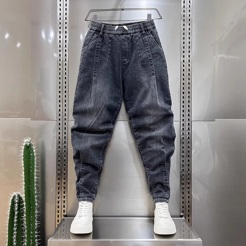 Nákladné džínsy muži streetwear džínsové jogger nohavice čierne modré muži vrecká harém Jean nohavice Men harémové džínsy voľné hip hop nohavice