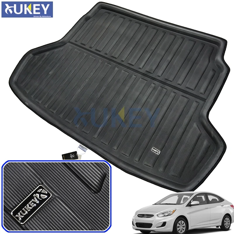 Nákladný kobel Trunk Tray Boot Liner Podlahový koberec pre Hyundai I25 Accent Blue Verna Solaris Sedan 2012 2013 2014 2015 2015 2016 2017