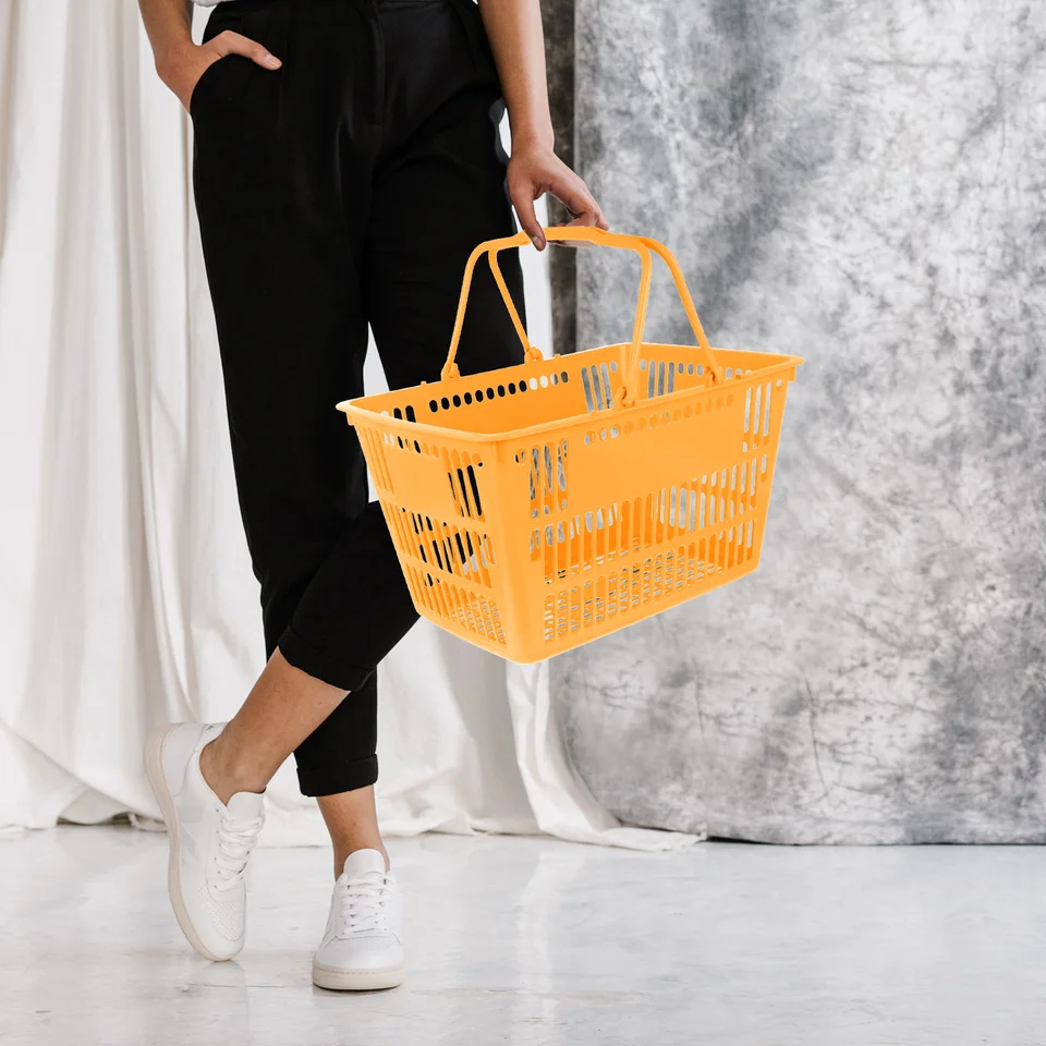 Nákupné koše na nákupné košíky skladovacie rukoväte s potravinami obchodné košík organizovanie maloobchodných detských supermarketov Sundries Sundries Store Zelenina praktická
