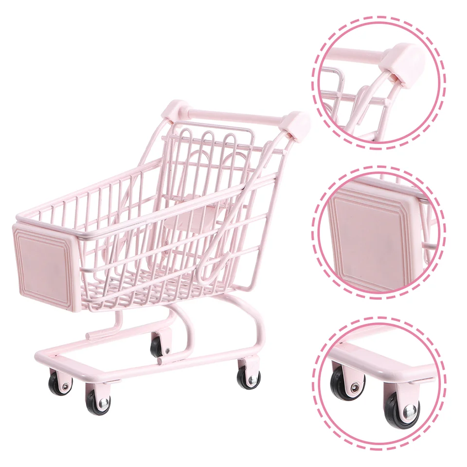 Nákupný košík miniatúrny úložný supermarket s potravinami pre väzbu