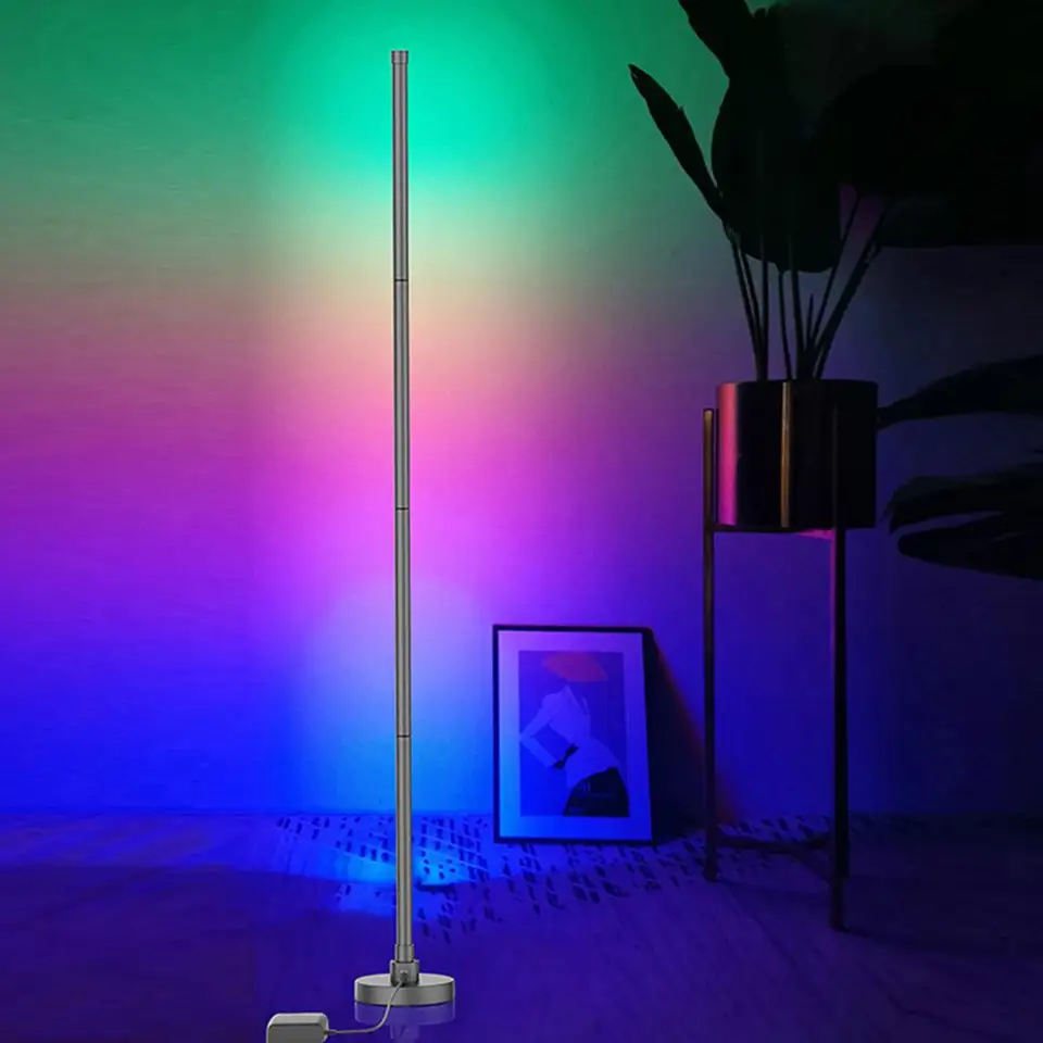 Náladová rohová lampa RGB stojacia lampa App-riadená rohová lampa RGB LED so 16 miliónmi farieb Viacnásobné režimy diaľkové pre moderné
