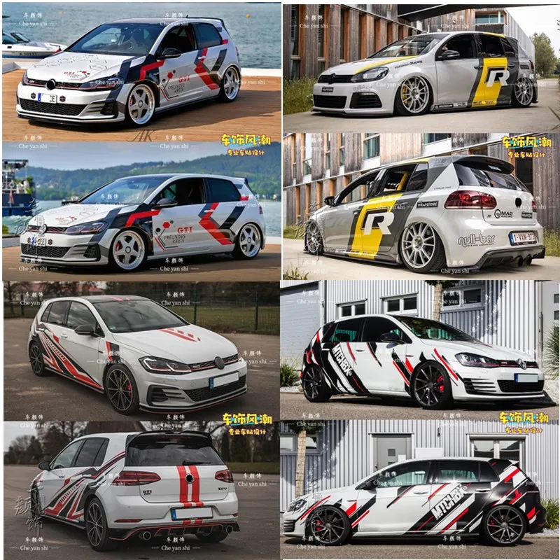 Nálepka automobilov pre Volkswagen VW Golf 6 Golf 7 Golf 8 GTI Body Custom Sports a Fashions Racing Vinyl Decal Adsessories