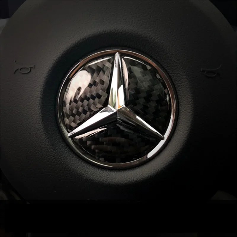 Nálepka krytu airbagov na volant z uhlíkových vlákien pre nálepku na obrusy pre airbag pre Mercedes-Benz CLA GLA Nová trieda CE triedy 16-19 Interiérové ​​príslušenstvo