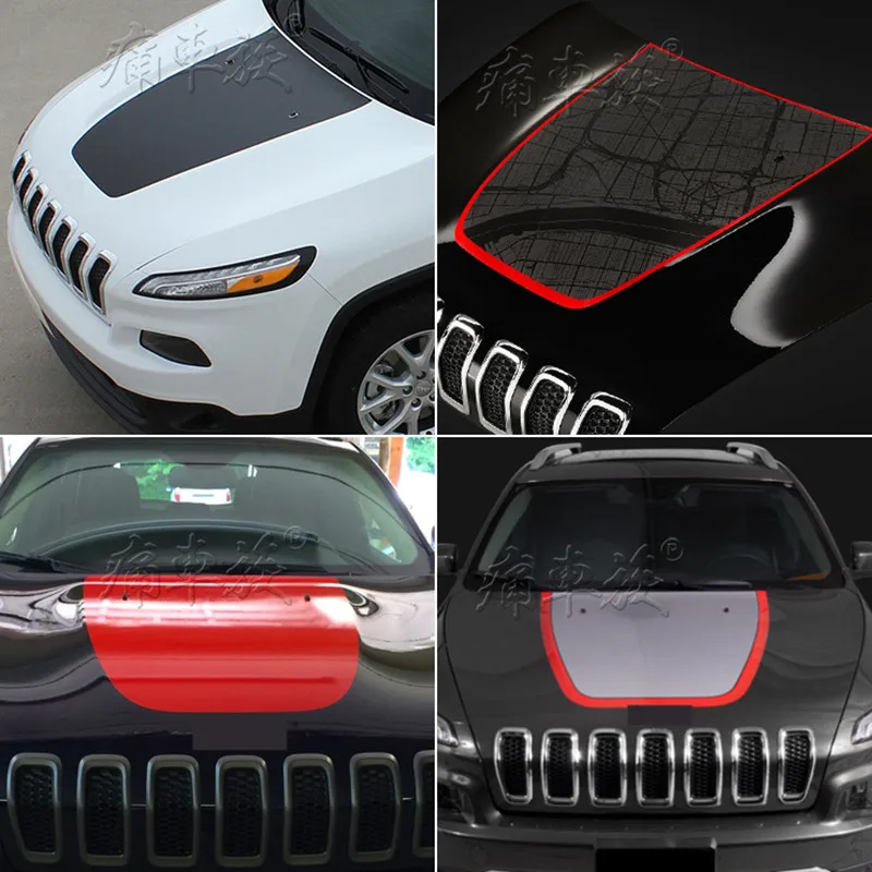 Nálepka na autá pre Jeep Cherokee Body Hood Decoration Sports Špecifické nálepky Filmové doplnky