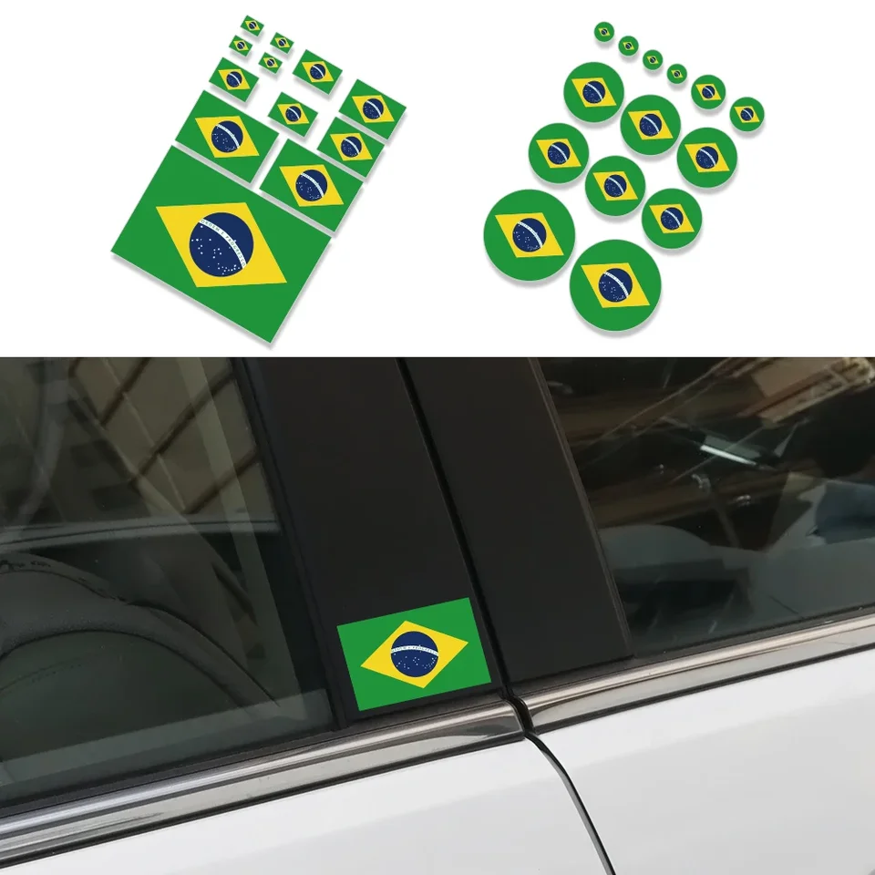 Nálepka na brazílsku vlajku Vinyl obtisný brazília Dodičné príslušenstvo pre Fiat VW Golf Fox GM Ford Uno Chevrolet Opel Volkswagen