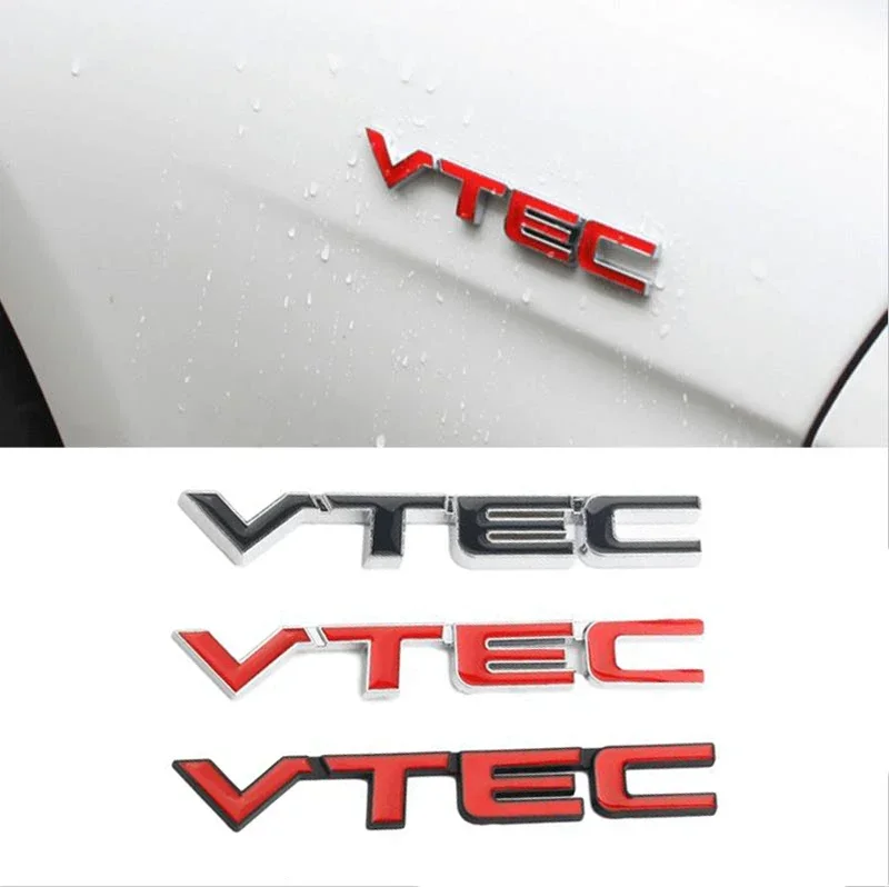 Nálepka na kovový kmeň kmeňa znak VTEC Odznak pre Honda Civic City Odyssey Vezel Crz Jazz Spirior Dio Letter Decals DeCotion
