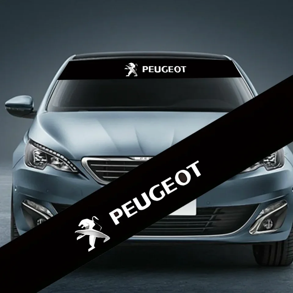 Nálepka na nálepku s odtieňmi automobilu 3D personalizovaná nálepka pre predné čelné sklo pre Peugeot 308 408 508 RCZ 208 3008 2008 206 207 307