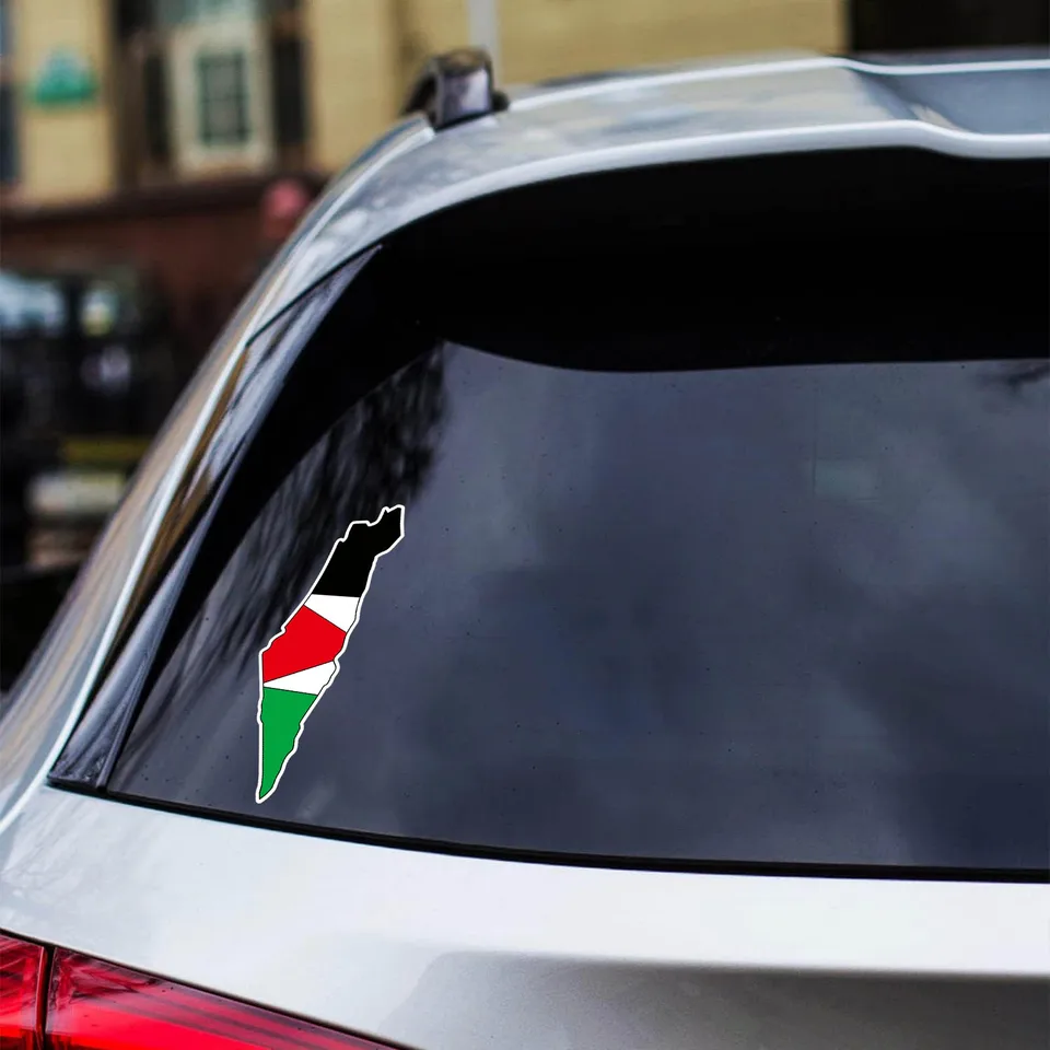 Nálepka na styling auta Palestína Palestínska vlajková mapa obrys mieru a láska obtisky automatické prilby Body Bicykel Aplikácia