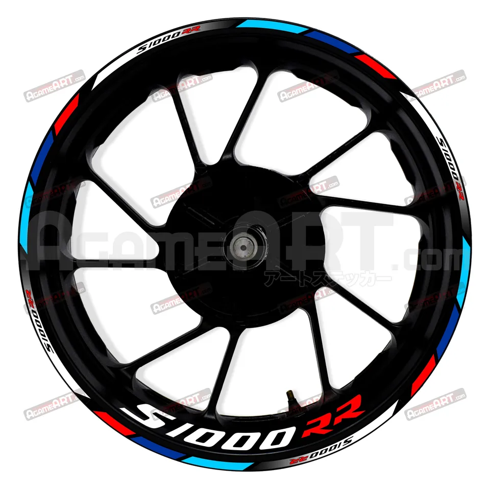 Nálepky kolies pre motorové cykly pre BMW S1000RR 17-palcový predný a zadný vodotesný reflexný nálepkový kolesový okraj ozdobné nálepky