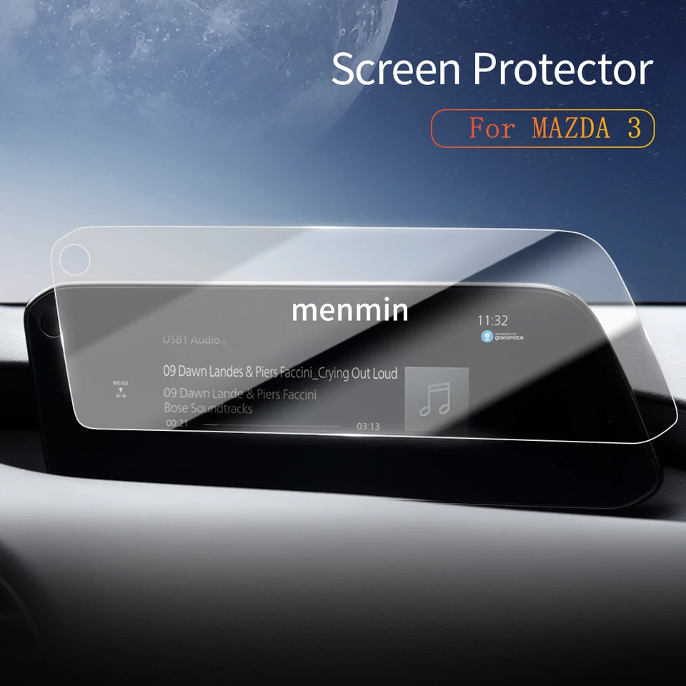 Nálepky na automatické nálepky Dash CarPlay Zrkadlové chránič obrazovky Temperované sklo ochranný filmové doplnky pre vozidlá pre 2024 Mazda 3