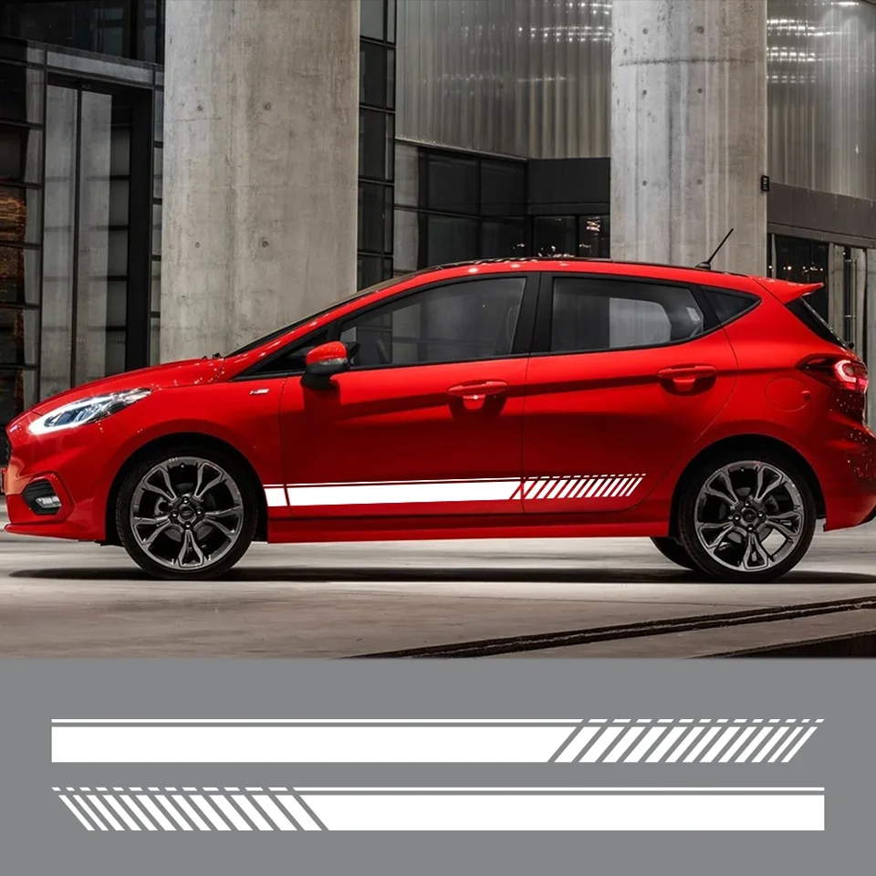 Nálepky na bočné sukne sukne pre auto pre Ford Fiesta MK8 MK7 MK6 MK5 ST SPORT STROW STYLING Vinyl Decor Decals ladenie automatického doplnku