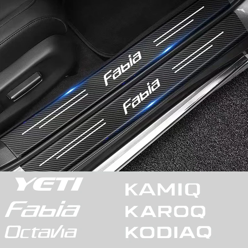 Nálepky na karbonové vlákno Sill Sill Sill Trunk Bumper Vodotesné nálepky pre Skogo Citigo Fabia Kamiq Karoq Kodiaq Octavia Yeti