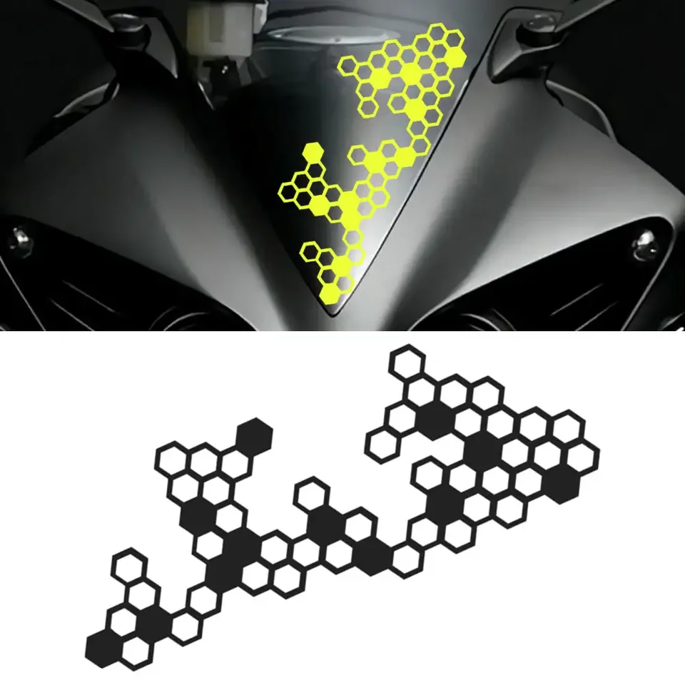 Nálepky na motocykle Honeycomb Gear predná strana Fender Saquing palivová nádrž Modifikácia reflexná nálepka vodotesná nálepka