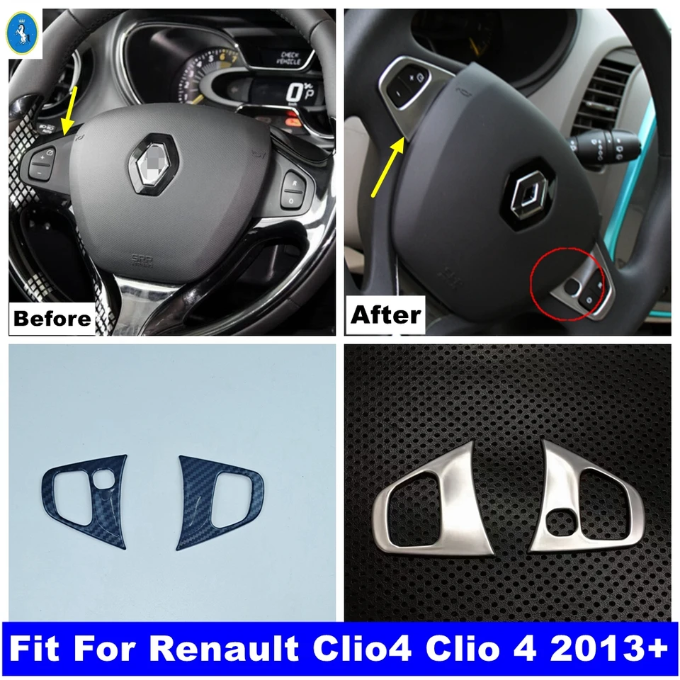 Nálepky na nálepky na volanty z uhlíkových vlákien / matných automobilov Cover Cover Tink Accessories for Renault Clio4 Clio 4 2013 2014 2015 2016 2017 2017 2018
