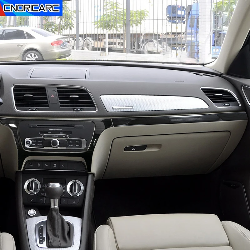 Nálepky na črevné panelové panelové panelové panely pre ovládacie panelové panely pre Audi Q3 2012-2018 LHD z nehrdzavejúcej ocele