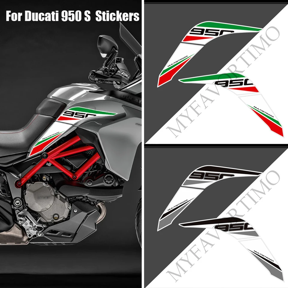 Nálepky nálepiek Tank podložky Rukoväte motocyklového kapotáže Fender Protector Plynový palivový olej koleno koleno pre Ducati multistrada 950 s 950s