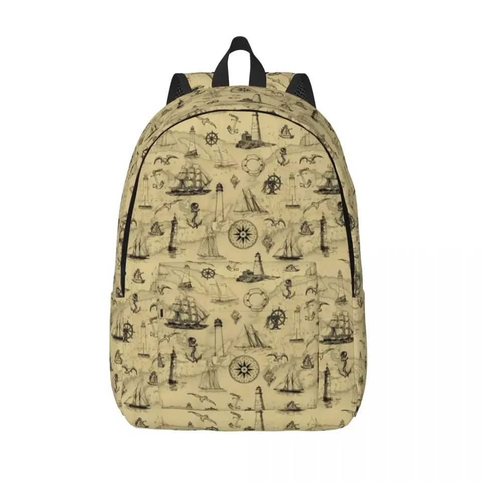Námorná kotva maják batohu pobrežná dekorácia pre mužov Ženy Cascur High School Business Daypack laptop sáčok pre laptopy odolné