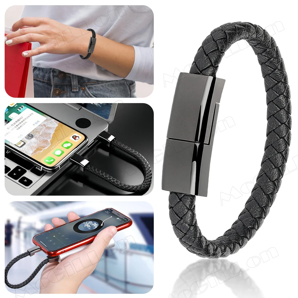Náramok USB C nabíjací kábel Typ C Type-C nabíjací kábel pre iPhone Samsung Xiaomi Huawei Oppo USB-C rýchle nabíjanie drôtu