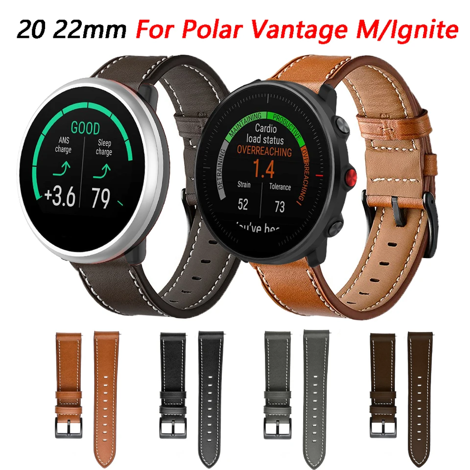 Náramok z koženého hodinky pre polárny štrk X/X Pro/Vantage M/M2/hodinky Ignite/2/3/UNITE 20 22m 22 mm replacemen Prapp Band pás pásu
