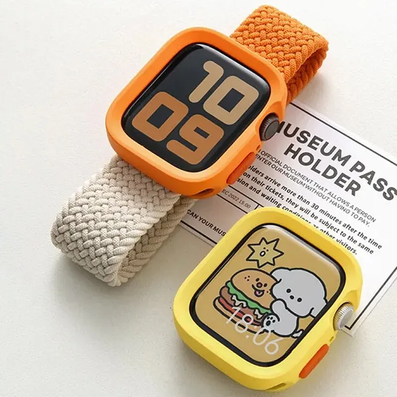 Nárazový mäkký silikónový puzdro pre Apple Watch 9 8 7 6 SE 5 Sport Anti-Drop Matte Cover pre Iwatch Ultra 49 mm 41 mm 40 mm 44 mm 45 mm