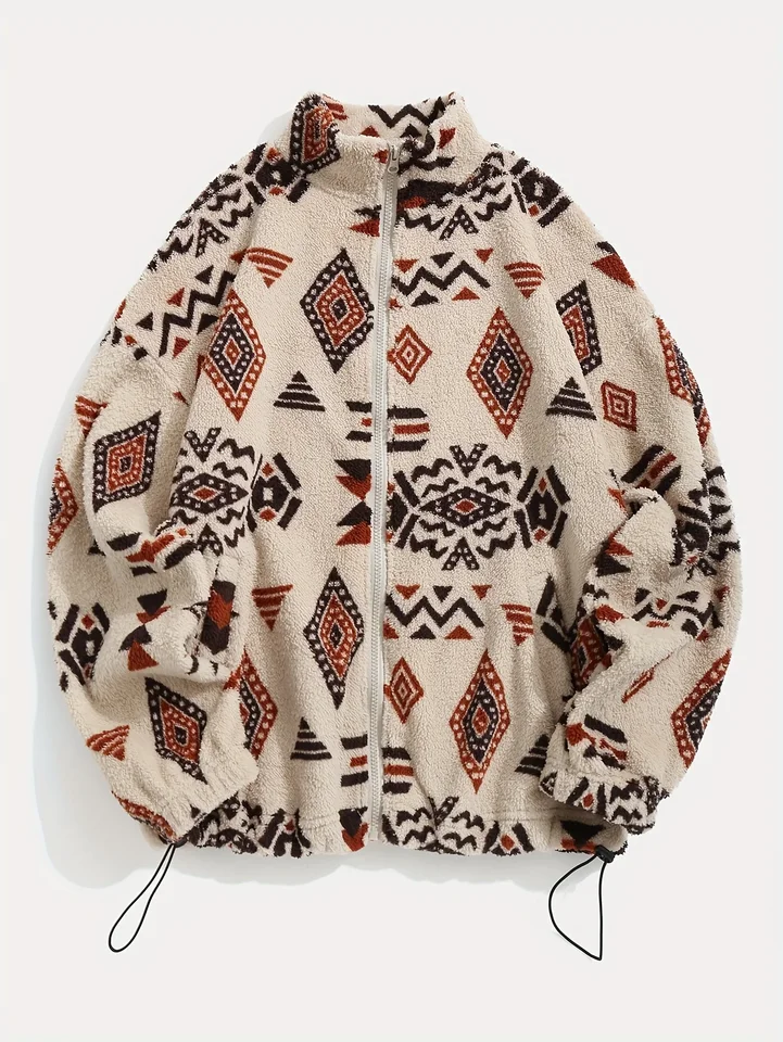 Národná tlač Ultra-fine rakúska fleece bunda zips lady