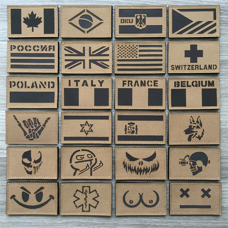 Národné vlajky záplaty Ir reflexné taktické záplaty na batohových odevných odevoch odevov laserom strihanie dodávok DIY ASESSORY