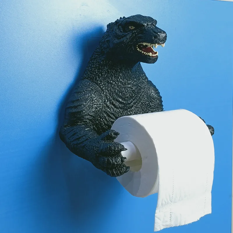 Nástenná 3D dinosaurus toaletný papier papierový stojan Tkanivo držiak kúpeľňa kuchynská utierka skladovacia polička trojrozmerný drak