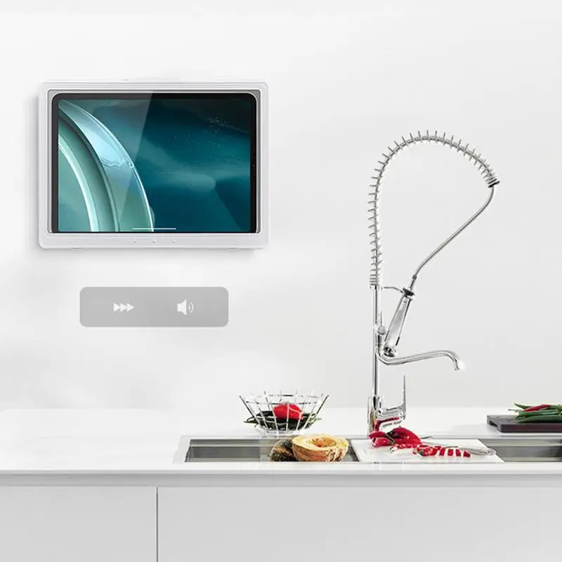 Nástenné puzdro pre stenu pre iPad telefón nepremokavá sprchová tesnenie ukladací box anti-húb držiak dotyk dotykovej obrazovky Kúpeľňa