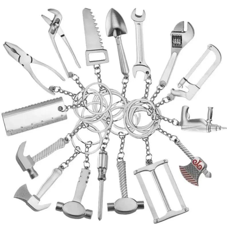 Nástroje Keychain pre mužov pre mužov Keyring Vonkajší kombinovaný nástroj Prenosný mini Utility vrecko na sponu kladivo kladivo lopaty