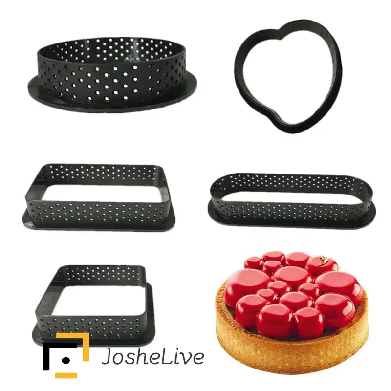 Nástroje na koláč Mini Tart Ring Cake Tartlet Foll Bakeware Circle Cutter Pie Ring Decor Doručené perforované kuchynské príslušenstvo pre domácnosť
