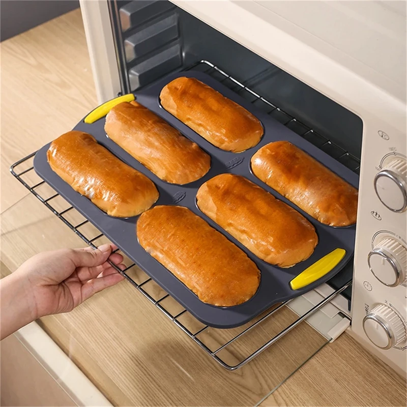 Nástroje na pečenie Silikónová forma 6 dutiny hot dogov buchta buchta koláčový podnos na pečenie pre muffiny Brownies Kuchyňa non palica pečenia